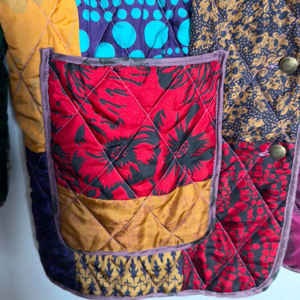 Kantha Style Silk Reversible Patchwork Blazer - image 8